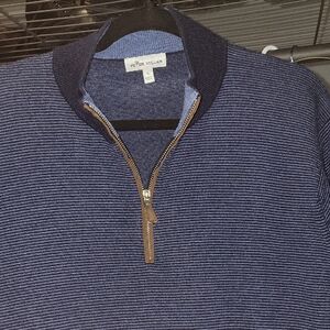 Peter Millar Men's Wool Jacquard Quarter-Zip Sweater Large